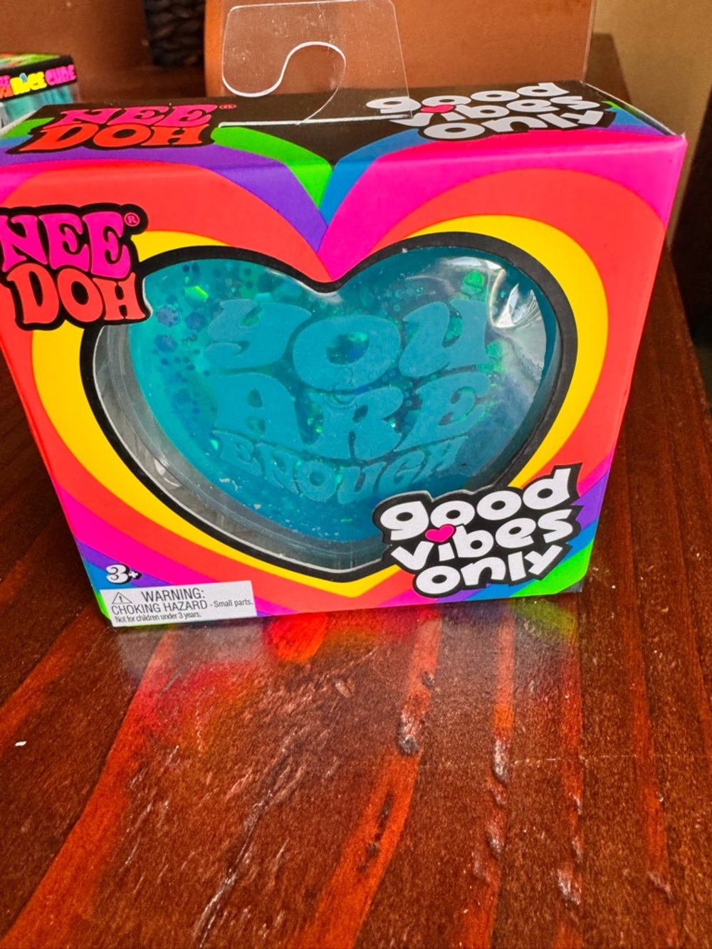 Needoh Heart squishy in blue- "You Are Enough" - same day ship!